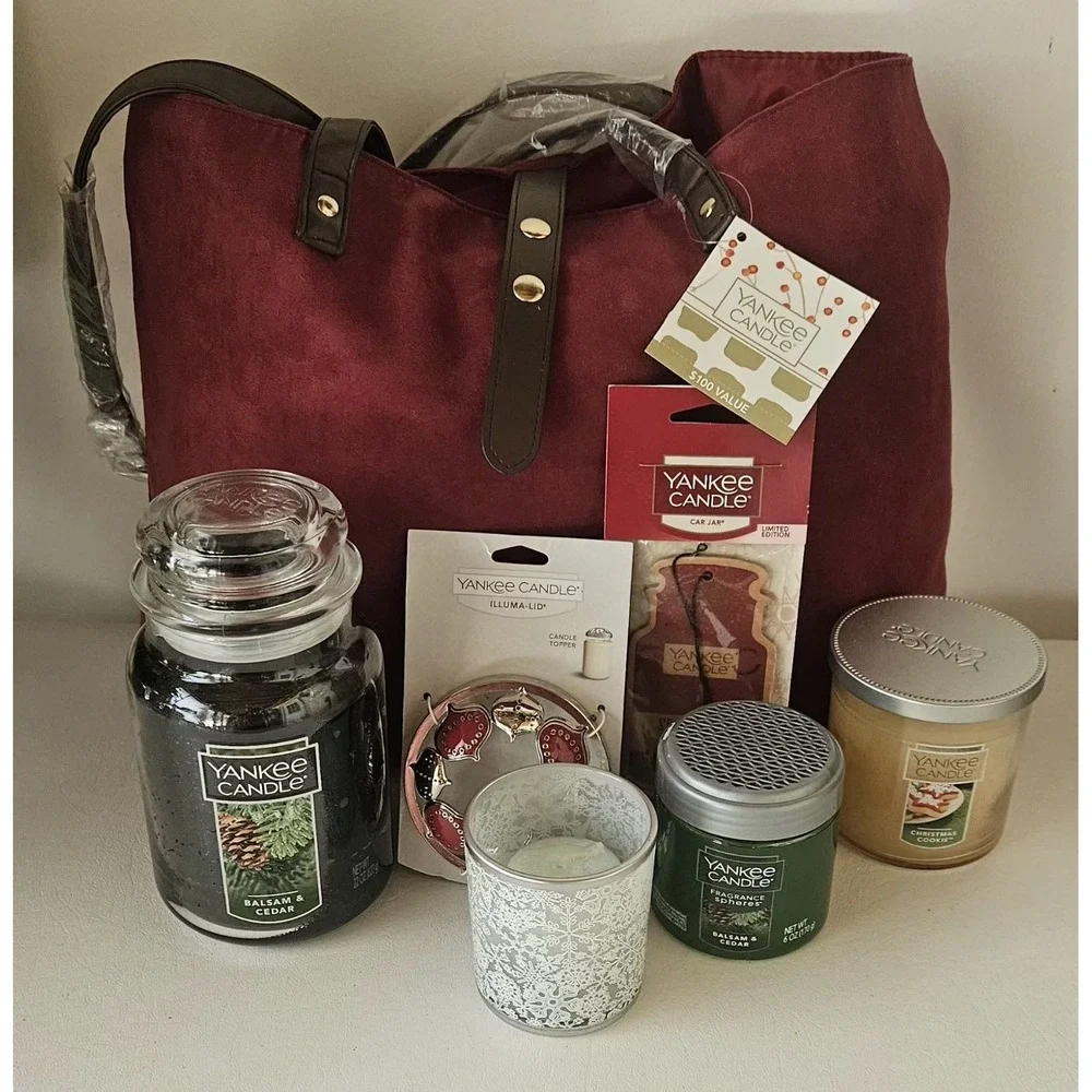 Yankee Candle BALSAM & CEDAR Christmas Set Tealight/ Sphere Illumina Lid